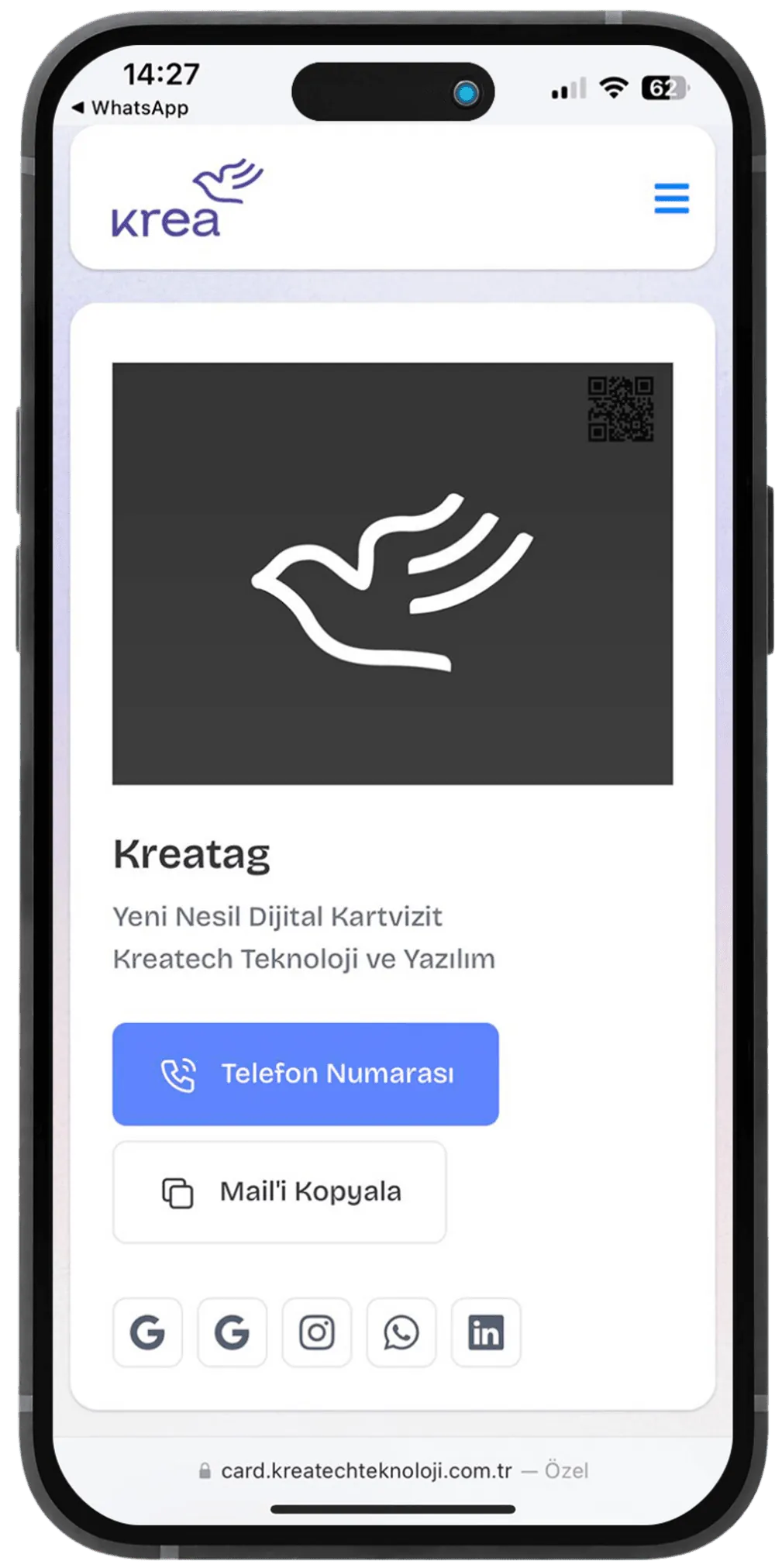 Dijital Kartvizit Profil Yönetimi